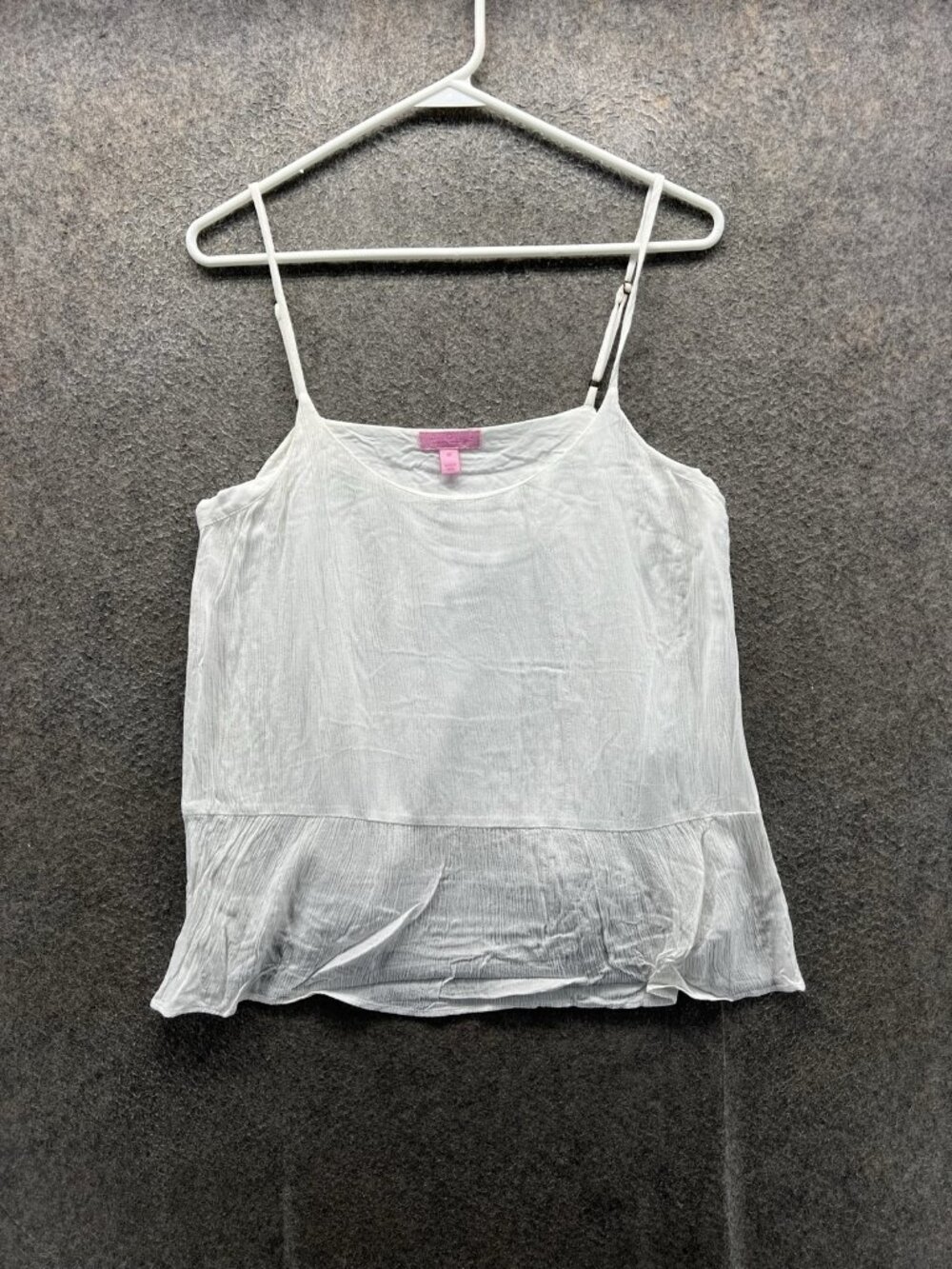 Lilly Pulitzer Tank Top Women Medium White Scoop Neck Sleeveless Sheer Camisole